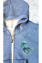 Baby Normal Fit Zippered Hooded Blue Jacket with Pockets - 2