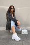 Mozami White Hidden Wedge Heeled Thick Sole Women's Sports Shoes Sneaker - 5
