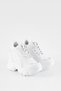 Mozami White Hidden Wedge Heeled Thick Sole Women's Sports Shoes Sneaker - 8
