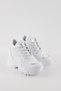Mozami White Hidden Wedge Heeled Thick Sole Women's Sports Shoes Sneaker - 2