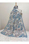 Patterned Chiffon Shawl with Leaves Model 180 X 70 cm - 2