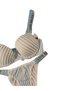 Blue Striped Stoned Padded Women's Bra Set - 3
