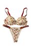 Watermelon Patterned Stoned Padded Women's Bra Set - 3