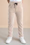 Ribbed Tan Striped Boy's Elastic Waist Trousers 20376