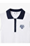 Slim Fit Polo Neck Sleeveless College Embroidered Top - 5