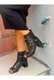 Ellas Black Leather Buckle Summer Boots Sandals - 3