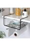 2 Pack Under Shelf Basket with Hooks – Stable Hanging Storage for Kitchen,  Bathroom (Black) - 6