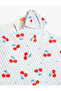 Cherry Print Sleeveless Cotton Dress with Bow Detail - 3