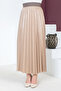 Leather Look Pleated Skirt TSD221001 Mink