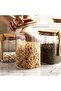 1000ML Rectangular Glass Storage Jar with Wooden Lid & Spoon – Airtight Borosilicate Canister - 5