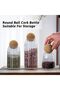 Glass Jars with Round Cork Lids, Set of 3 Airtight Canisters for Coffee, Nuts & Storage - 2