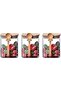 Pack of 3 Rectangular Glass Jars (500ML) with Wooden Lids & Spoon Airtight