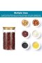 Set of 3 Round Glass Jars (1000ML) with Airtight Bamboo Lids for Kitchen Storage – Small Size - 5