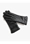 Glove faux leather quilted belt detailed - 2