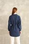 Back Robe Detail Striped Tunic-Navy Blue - 8