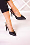 Sacha Black Satin Open Back Evening Dress Stiletto 9 Cm
