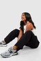 Women's Plus Size Black High Waist, Washed Gabardine Fabric, Cargo Pants 65N38743 - 4