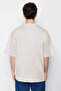 Taş Oversize %100 Pamuklu Bisiklet Yaka Minimal Yazı Baskılı Tok Kumaş T-shirt TMNSS23TS00084 - 2