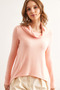 Women's Powder Degaje Collar Knitted Blouse Blz-19002830 - 4