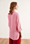 Women's Candy Pink Three Quarter Sleeve Front Short Back Long Flowy Shirt Gml- 19001283 - 5
