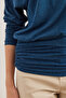 Women's Indigo Bottom Drape Detail Wool Viscose Blouse Blz- 19002836 - 6