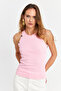 Women's Dusty Pink Button Detail Sleeveless Camisole Blouse Tf55