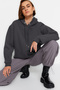 Anthracite Kangaroo Pocket Hooded Boyfriend Ribbed Knitted Thick Sweatshirt - 4