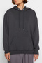 Anthracite Kangaroo Pocket Hooded Boyfriend Ribbed Knitted Thick Sweatshirt - 5