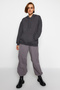 Anthracite Kangaroo Pocket Hooded Boyfriend Ribbed Knitted Thick Sweatshirt - 2