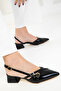 Black Patent Leather Women's Classic Heeled Shoes 19067 - 4