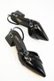 Black Patent Leather Women's Classic Heeled Shoes 19067 - 3