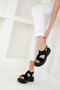 Black Suede Women's Sandals 18983