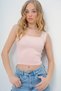 Women's Gray - Pink Square Collar Seasonal Mercerized 2-Piece Knitwear Blouse Alc-X13744 - 3