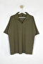 Haki Oversize/Geniş Kesim Bürümcük Dokulu Polo Yaka T-Shirt TMNSS25PO00018 - 5