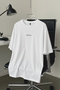 White Oversize/Wide Cut 100% Cotton Brooklyn Printed Tok Fabric T-Shirt Tmnss25Ts00072