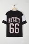 Black College Oversize/Wide Cut 100% Cotton Printed Tok Fabric T-Shirt Tmnss25Ts00097
