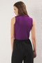 Purple Slim Crew Neck Crop Vest Twoss25Ye00070 - 5