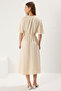 Stone Belted Straight A-Line Elastic Midi Woven Dress Twoss23El01543 - 5