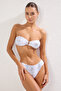 Yılan Desenli Aksesuarlı Straplez Kaplı Regular Normal Bel Bikini Takımı TBESS25BT00074