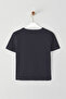 Antrasit Kiraz Baskılı Fitted/Vücuda Oturan Baskılı Örme T-Shirt TWOSS25TS00082 - 6