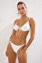 Beyaz Bağlamalı Balconette Kaplı Regular Düşük Bel Bikini Takımı TBESS25BT00026 - 2