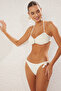 Ekru Fırfırlı Straplez Kaplı Regular Normal Bel Bikini Takımı TBESS25BT00021 - 2