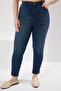 Mavi Yüksek Bel Dar Paça Esnek/Stretch Büyük Beden Skinny Jeans TBBAW23CJ00059 - 3