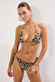 Leopar Desenli Bağlamalı Üçgen Kapsız Brazilian Normal Bel Bikini Takımı TBESS25BT00160 - 3