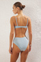 Mavi Aksesuarlı Straplez Kaplı Hipster Yüksek Bel Bikini Takımı TBESS25BT00060 - 4