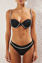 Siyah Aksesuarlı Balconette Kaplı Regular Normal Bel Bikini Takımı TBESS25BT00058 - 3