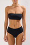 Siyah Straplez Kaplı Hipster Yüksek Bel Basic Bikini Takımı TBESS22BT0018 - 3