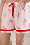 Pembe %100 Pamuklu Kurdele/Fiyonklu Fırfırlı Şortlu Örme Pijama Takımı THMSS25PT00293 - 10