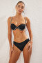 Siyah Aksesuarlı Balconette Kaplı Regular Normal Bel Bikini Takımı TBESS25BT00058 - 2