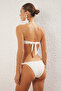 Ekru Fırfırlı Straplez Kaplı Regular Normal Bel Bikini Takımı TBESS25BT00021 - 4